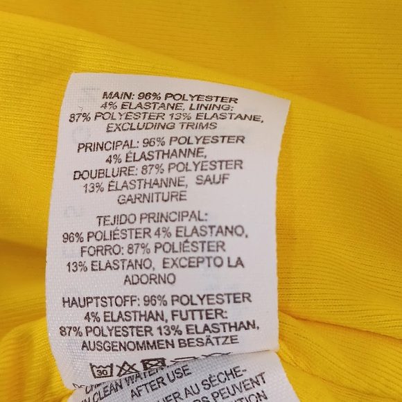 ASOS DESIGN WOMENS SIZE 10 ONE PIECE SWIMSUIT YELLOW SWIMWEAR BODYSUIT - Picture 7 of 16